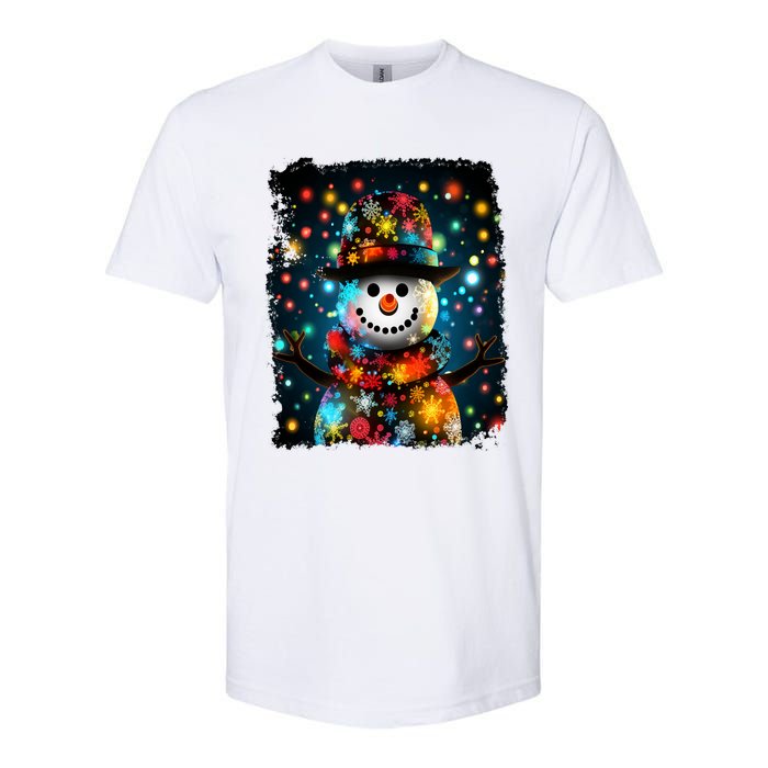 Snowman Merry Christmas Lights Softstyle CVC T-Shirt