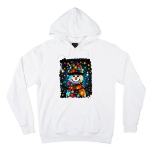 Snowman Merry Christmas Lights Hoodie