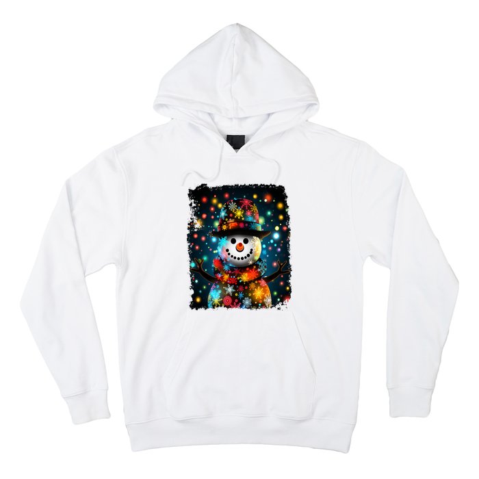 Snowman Merry Christmas Lights Hoodie