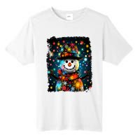 Snowman Merry Christmas Lights Tall Fusion ChromaSoft Performance T-Shirt