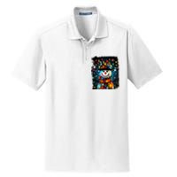 Snowman Merry Christmas Lights Dry Zone Grid Polo