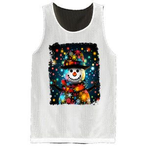 Snowman Merry Christmas Lights Mesh Reversible Basketball Jersey Tank