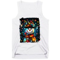 Snowman Merry Christmas Lights Tank Top