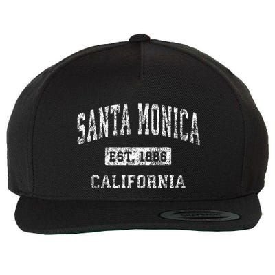 Santa Monica California Ca Vintage Established Wool Snapback Cap