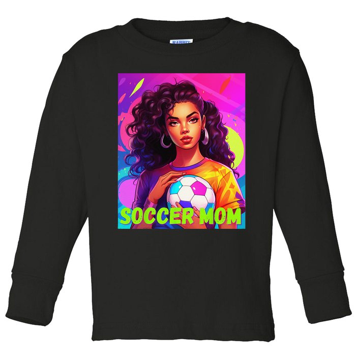 SOCCER MOM COLORFUL ULTRA REALISTIC ART Toddler Long Sleeve Shirt