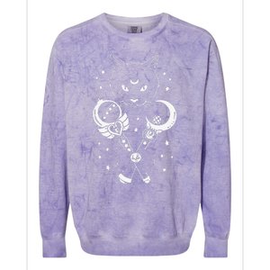 Sailor Meow Cute Moon Cat Space Magic Gothic Halloween Colorblast Crewneck Sweatshirt