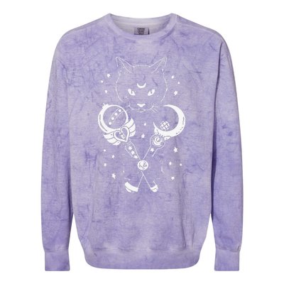 Sailor Meow Cute Moon Cat Space Magic Gothic Halloween Colorblast Crewneck Sweatshirt