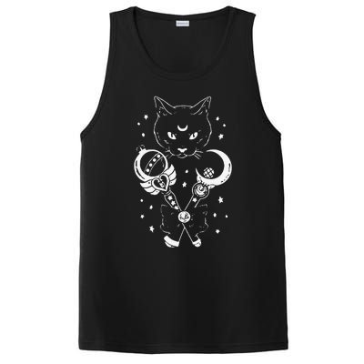 Sailor Meow Cute Moon Cat Space Magic Gothic Halloween PosiCharge Competitor Tank