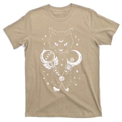 Sailor Meow Cute Moon Cat Space Magic Gothic Halloween T-Shirt