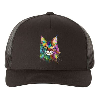 Splash Maine Coon Cat Yupoong Adult 5-Panel Trucker Hat