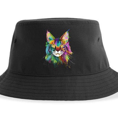 Splash Maine Coon Cat Sustainable Bucket Hat