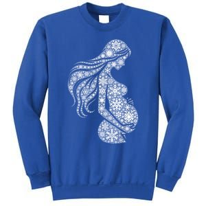 Snowflake Merry Christmas Snowflakes Pregnancy Gift Sweatshirt