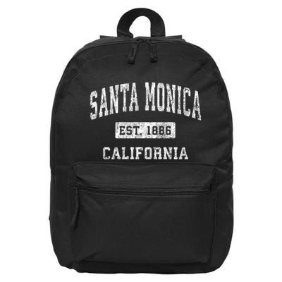 Santa Monica California Ca Vintage Established Sports Design 16 in Basic Backpack