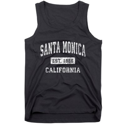 Santa Monica California Ca Vintage Established Sports Design Tank Top