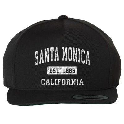 Santa Monica California Ca Vintage Established Sports Design Wool Snapback Cap