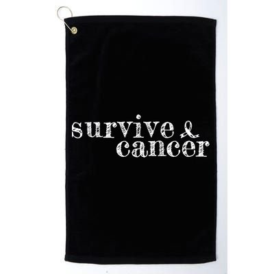 Survive Melanoma Cancer Survivor Wear Black Ribbon Vintage Gift Golf Towel