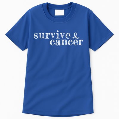 Survive Melanoma Cancer Survivor Wear Black Ribbon Vintage Gift Tall T-Shirt