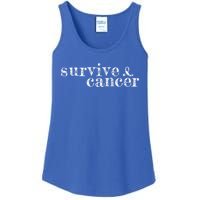 Survive Melanoma Cancer Survivor Wear Black Ribbon Vintage Gift Ladies Essential Tank