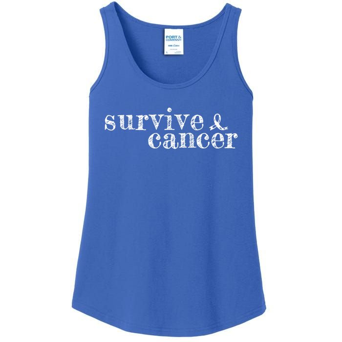 Survive Melanoma Cancer Survivor Wear Black Ribbon Vintage Gift Ladies Essential Tank