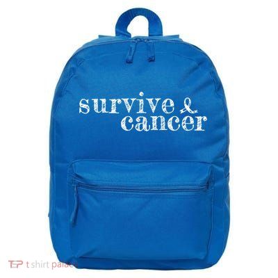 Survive Melanoma Cancer Survivor Wear Black Ribbon Vintage Gift 16 in Basic Backpack