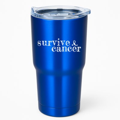 Survive Melanoma Cancer Survivor Wear Black Ribbon Vintage Gift Tumbler