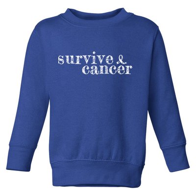 Survive Melanoma Cancer Survivor Wear Black Ribbon Vintage Gift Toddler Sweatshirt