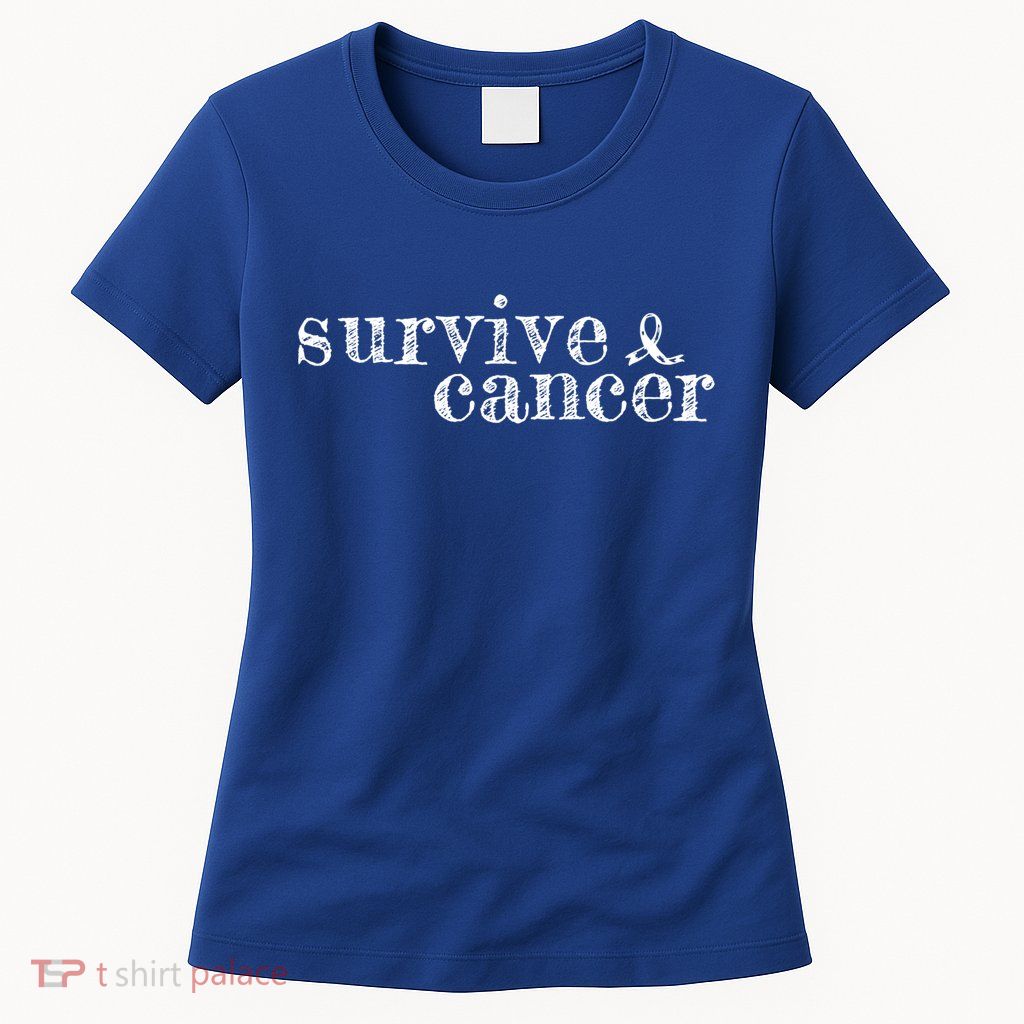 Survive Melanoma Cancer Survivor Wear Black Ribbon Vintage Gift Womens T-Shirt
