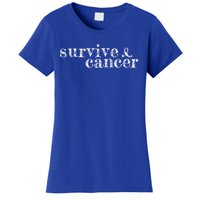 Survive Melanoma Cancer Survivor Wear Black Ribbon Vintage Gift Women's T-Shirt