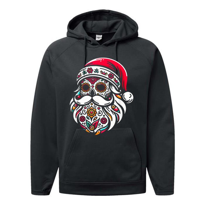 Santa Mexico Calavera Christmas Performance Fleece Hoodie