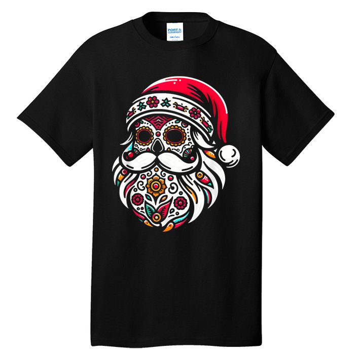 Santa Mexico Calavera Christmas Tall T-Shirt