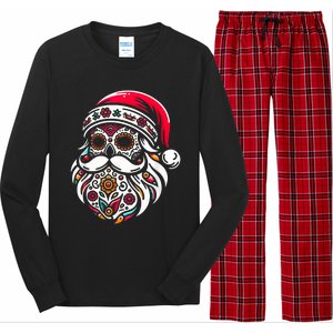 Santa Mexico Calavera Christmas Long Sleeve Pajama Set