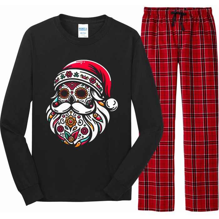 Santa Mexico Calavera Christmas Long Sleeve Pajama Set