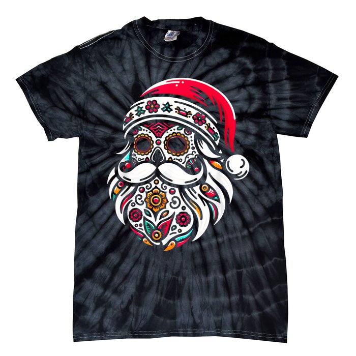 Santa Mexico Calavera Christmas Tie-Dye T-Shirt