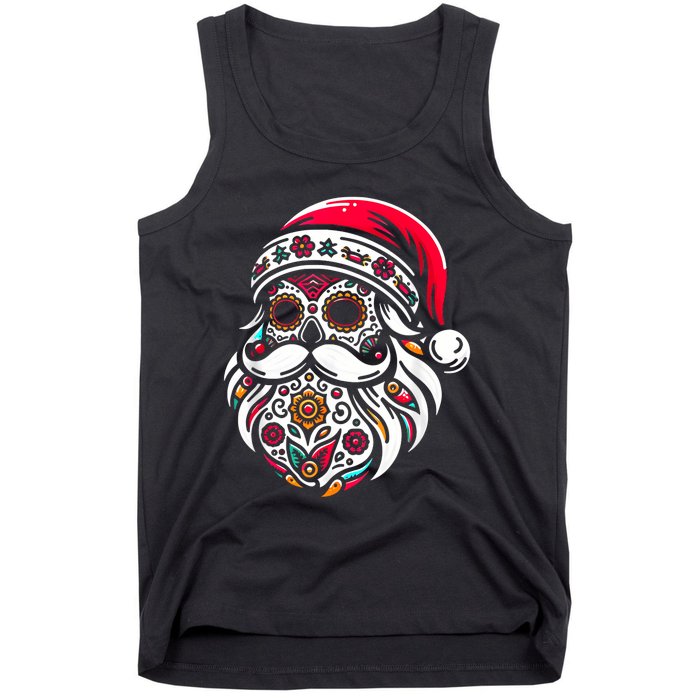 Santa Mexico Calavera Christmas Tank Top