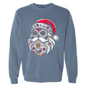 Santa Mexico Calavera Christmas Garment-Dyed Sweatshirt