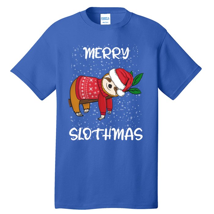 Sloth Merry Christmas Santa Sloth Merry Slothmas Gift Tall T-Shirt