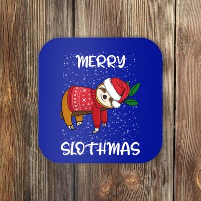 Sloth Merry Christmas Santa Sloth Merry Slothmas Gift Coaster