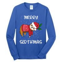 Sloth Merry Christmas Santa Sloth Merry Slothmas Gift Tall Long Sleeve T-Shirt