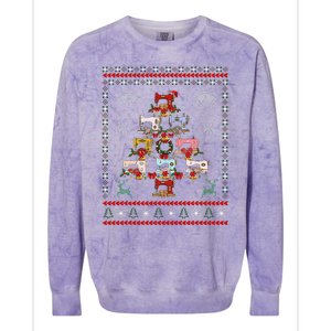 Sewing Machines Christmas Tree Quilt Sewing Lovers Xmas Colorblast Crewneck Sweatshirt