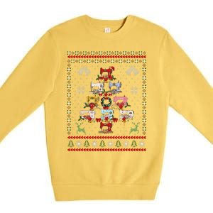 Sewing Machines Christmas Tree Quilt Sewing Lovers Xmas Premium Crewneck Sweatshirt