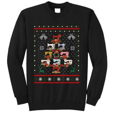 Sewing Machines Christmas Tree Quilt Sewing Lovers Xmas Sweatshirt