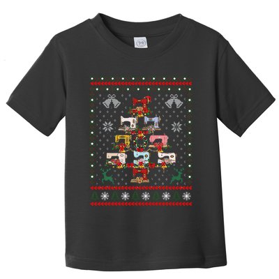 Sewing Machines Christmas Tree Quilt Sewing Lovers Xmas Toddler T-Shirt
