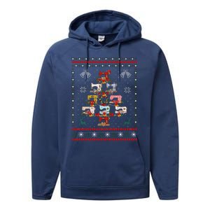 Sewing Machines Christmas Tree Quilt Sewing Lovers Xmas Performance Fleece Hoodie