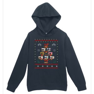 Sewing Machines Christmas Tree Quilt Sewing Lovers Xmas Urban Pullover Hoodie