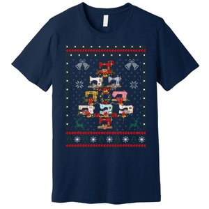 Sewing Machines Christmas Tree Quilt Sewing Lovers Xmas Premium T-Shirt