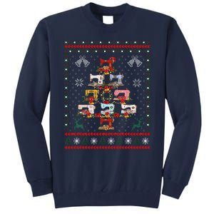 Sewing Machines Christmas Tree Quilt Sewing Lovers Xmas Tall Sweatshirt