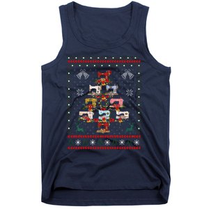 Sewing Machines Christmas Tree Quilt Sewing Lovers Xmas Tank Top