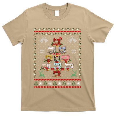 Sewing Machines Christmas Tree Quilt Sewing Lovers Xmas T-Shirt