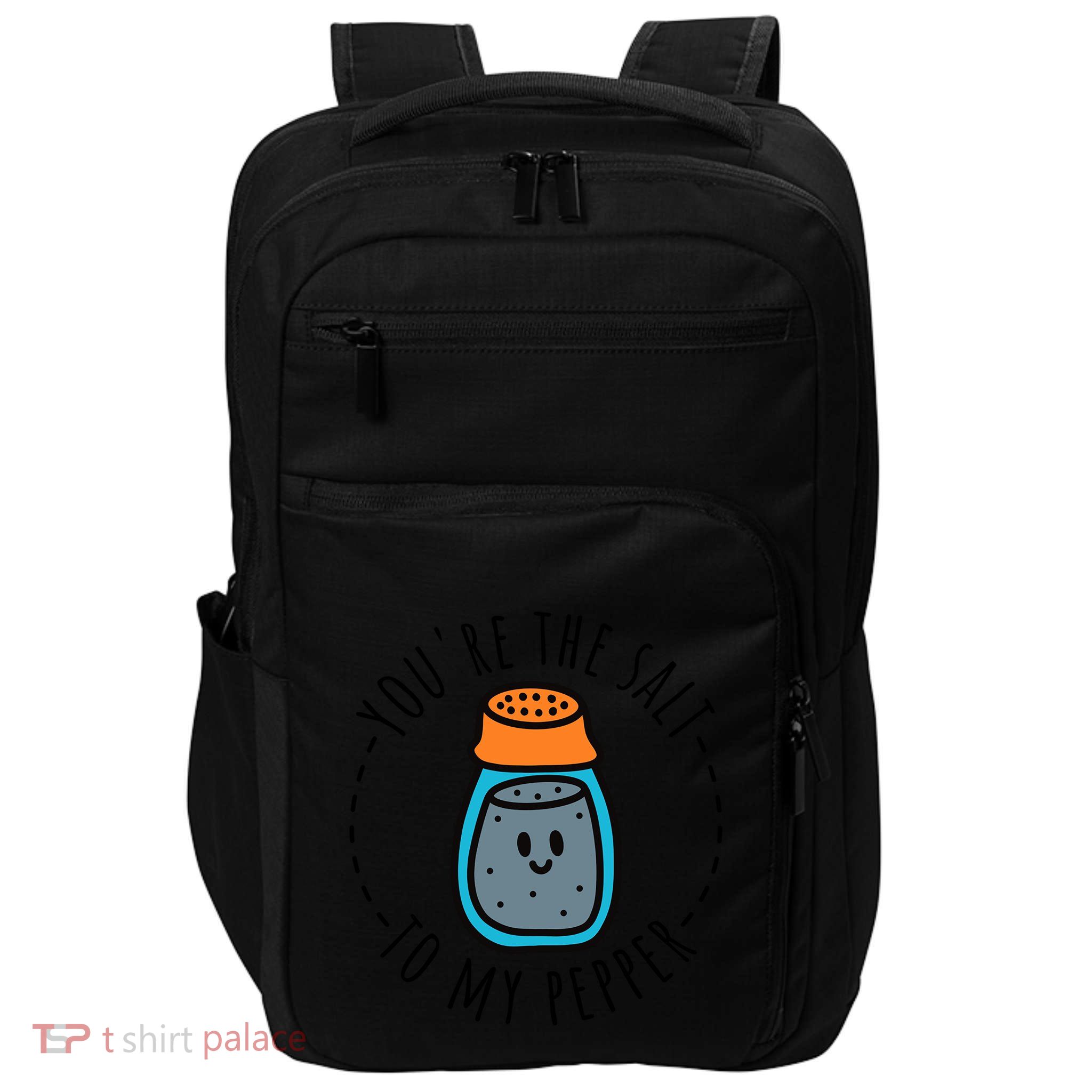 Salt Matching Couple Costume Bff Halloween Funny Gift Impact Tech Backpack