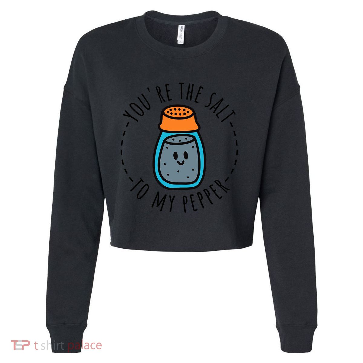 Salt Matching Couple Costume Bff Halloween Funny Gift Cropped Pullover Crew